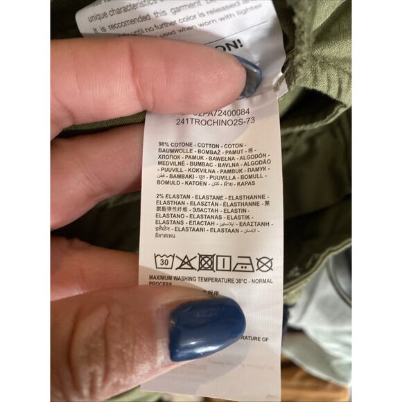 Piombo Women’s Olive Green Chino Straight Leg Stretch Preppy ClassicPants Sz 10 - Picture 9 of 9